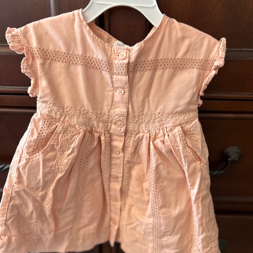 GAP Peach Eyelet Button-Front Toddler Dress